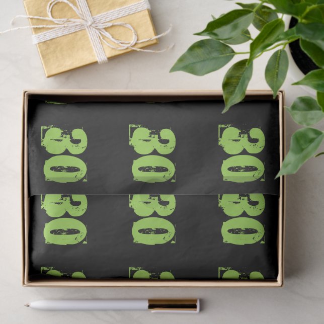 Navy Blue & Green 30th Dirty 30 Dreißigstes Party Seidenpapier (Geschenk)