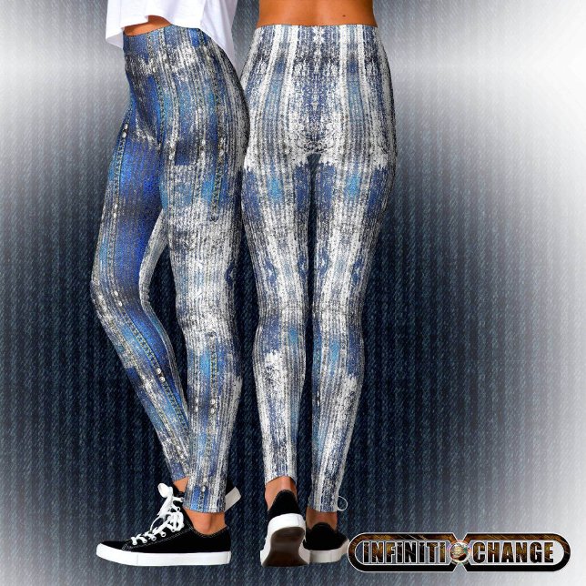Navy Blue Grunge Denim Texture | Leggings (Von Creator hochgeladen)