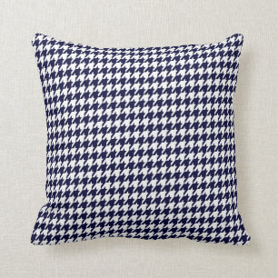 Navy Blue Hahnentrittmuster Pattern Kissen