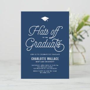 Navy Blue Hats zum Graduate Abschluss Einladung