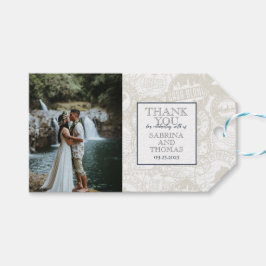 Navy Blue Hawaii Wedding Foto Geschenkanhänger