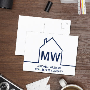 Navy Blue House Real Anwesen Company Marketing Postkarte