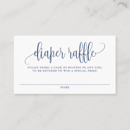 Navy Blue Hübsch Script Baby Duschschlupf Windeln Visitenkarte