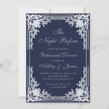 Navy Blue Imitate Silver Vintag Probe Dinner