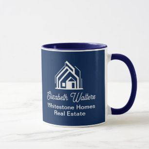 Navy Blue Immobilienfirma Personalisierter Makler Tasse
