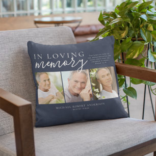 Navy Blue in Love Memory Foto Memorial Kissen