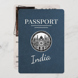 Navy Blue India Passport Save the Date