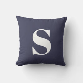 Navy Blue Initial Mit Monogramm Outdoor Pillow Kissen