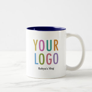 Navy Blue Innere Kaffeetasse Firmenlogo Name 11 oz