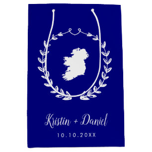 Navy Blue Ireland Map Wedding Welcome Swag Mittlere Geschenktüte