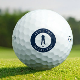 Navy Blue It’s Time to Par-Tee Funny Golfer Saying Golfball