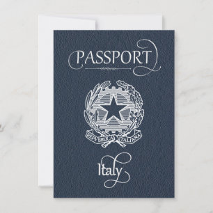 Navy Blue Italy Passport Save the Date