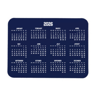 Navy Blue Kalender 2026 Flexibler Magnet