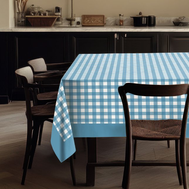 Navy Blue Kariert Tablecloth Classic Dining Deco Tischdecke (Rustic Blue Plaid Tablecloth for Everyday Use)