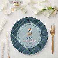 Navy Blue Kariert Teddy Bärenjunge Babydusche