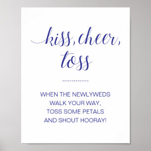 Navy Blue Kiss Cheer Toss Blume Confetti Wedding Poster