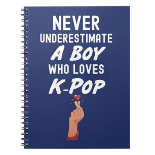 Navy Blue Kpop Geschenke für Junge für Kinder Fing Notizblock