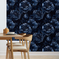 Navy Blue Large Peonies
