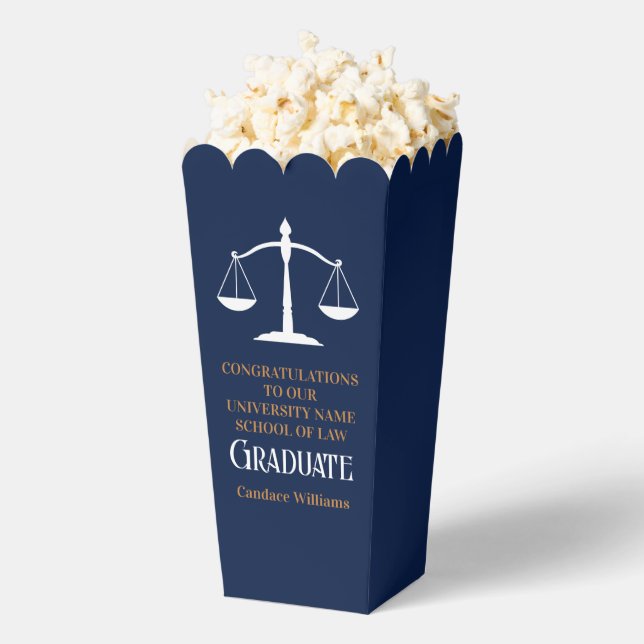 Navy Blue Law School Graduation Party Popcorn Geschenkschachtel (Geplatzt)