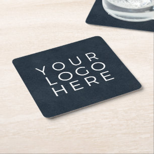 Navy Blue Leaaalook Custom Business Logo Rechteckiger Pappuntersetzer