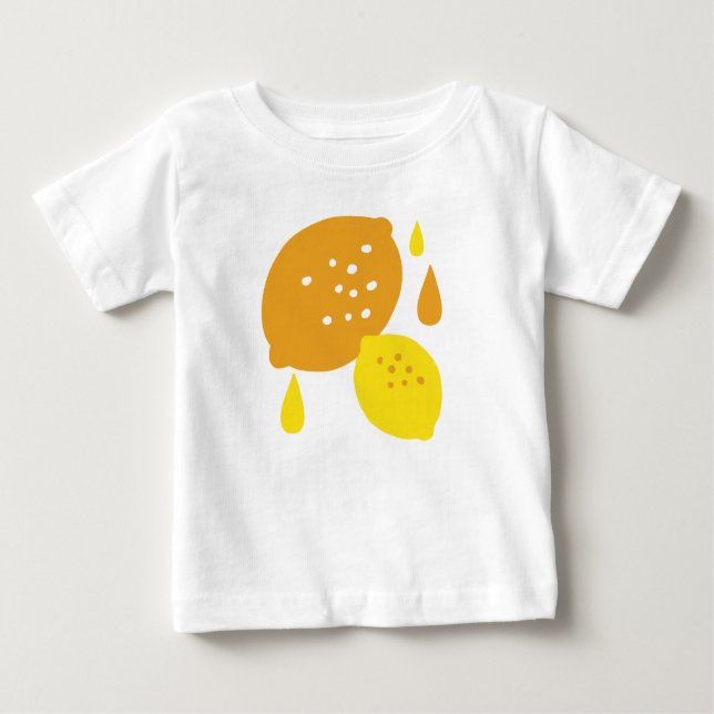 Navy Blue Lemon Art - Erfrischendes Citrus Design Baby T-shirt (Vorderseite)