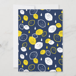 Navy Blue Lemon Art - Erfrischendes Citrus Design Feiertagskarte