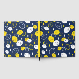 Navy Blue Lemon Art - Erfrischendes Citrus Design Gästebuch