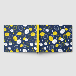 Navy Blue Lemon Art - Erfrischendes Citrus Design Gästebuch