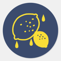 Navy Blue Lemon Art - Erfrischendes Citrus Design
