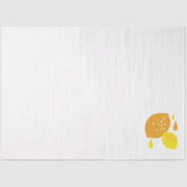Navy Blue Lemon Art - Erfrischendes Citrus Design Seidenpapier