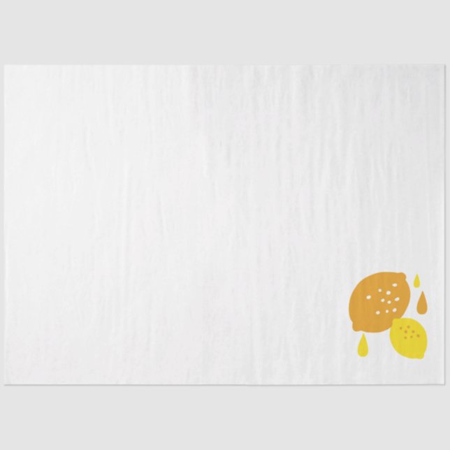 Navy Blue Lemon Art - Erfrischendes Citrus Design Seidenpapier (Vorderseite)