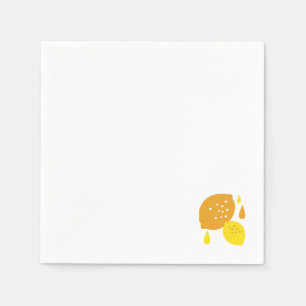 Navy Blue Lemon Art - Erfrischendes Citrus Design Serviette