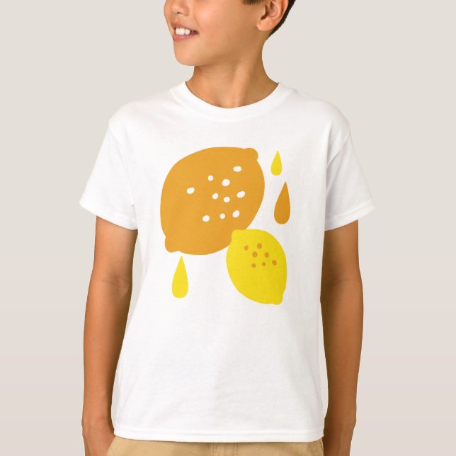 Navy Blue Lemon Art - Erfrischendes Citrus Design T-Shirt (Vorderseite)