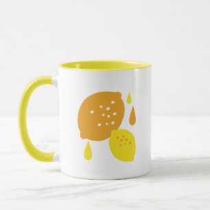 Navy Blue Lemon Art - Erfrischendes Citrus Design Tasse