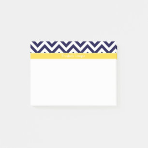 Navy Blue Lg Zickzack Ananas Name Monogram Post-it Klebezettel