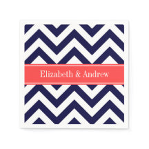 Navy Blue Lg Zickzack Cornname Monogram