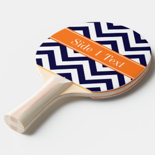 Navy Blue Lg Zickzack Pumpkin Name Monogram Tischtennis Schläger