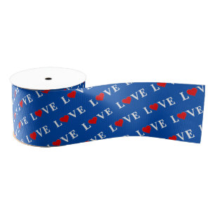 Navy Blue LIEBE Heart Ripsband