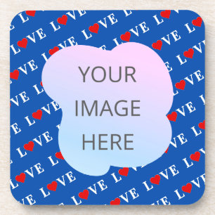 Navy Blue LIEBE Retro Elegant Getränkeuntersetzer