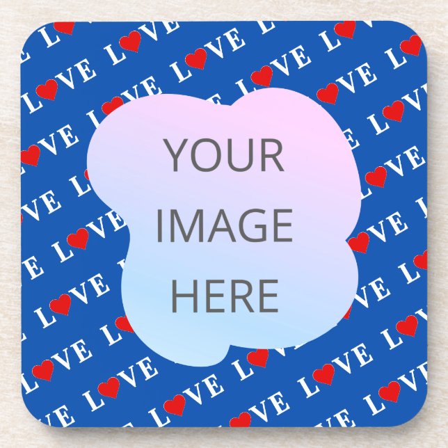 Navy Blue LIEBE Retro Elegant Getränkeuntersetzer (Vorderseite)