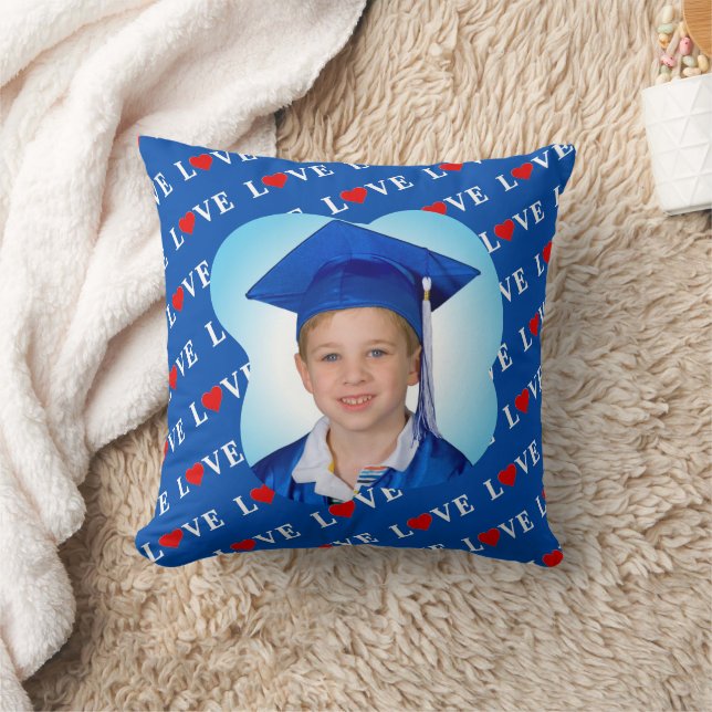 Navy Blue LIEBE Retro Elegant Kissen (Decke)