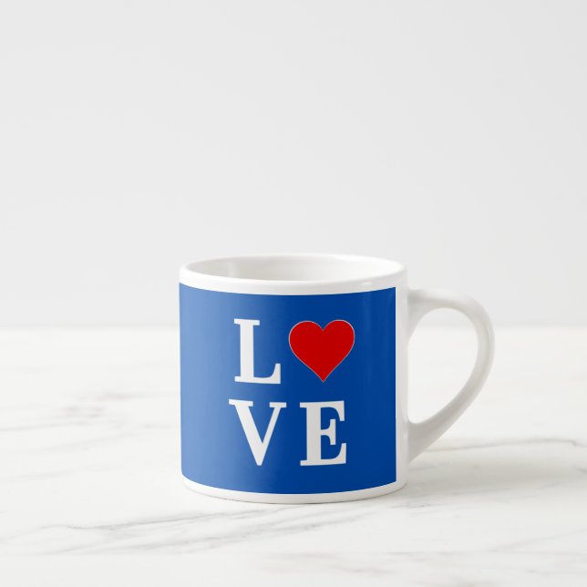 Navy Blue LIEBE Retro Stilvoll Espressotasse (Rechts)