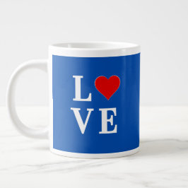 Navy Blue LIEBE Retro Stilvoll Jumbo-Tasse