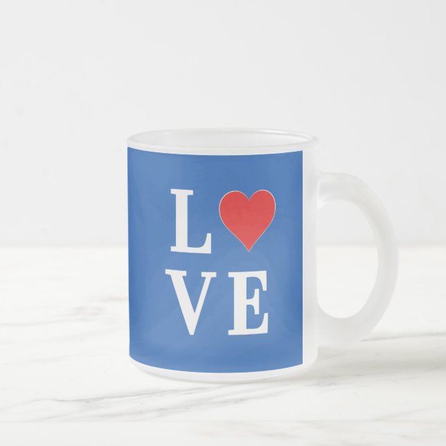 Navy Blue LIEBE Retro Stilvoll Mattglastasse (Rechts)