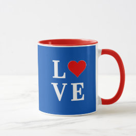 Navy Blue LIEBE Retro Stilvoll Tasse