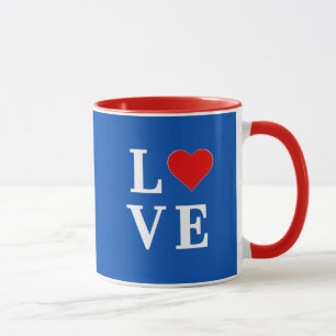 Navy Blue LIEBE Retro Stilvoll Tasse