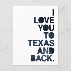 Navy Blue Liebe Sie nach Texas und zurück Postcard Postkarte