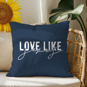 Navy Blue Liebe wie Jesus Christlich Throw Kissen