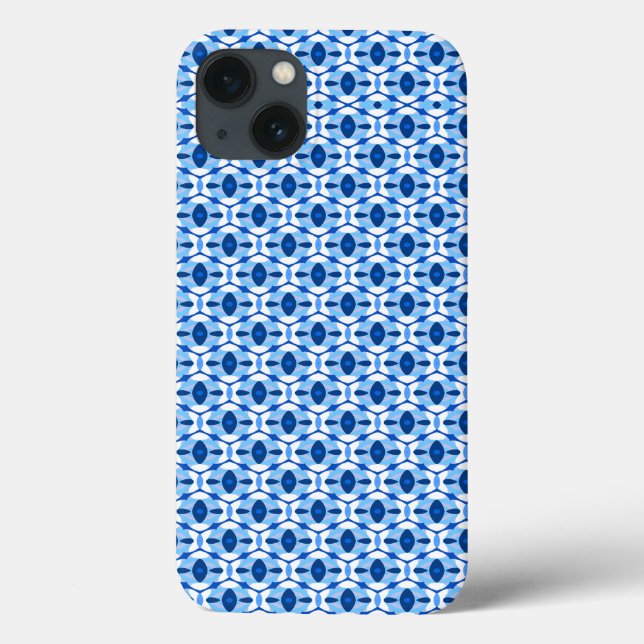 Navy Blue & Light Blue Abstrakt Geometric Case-Mate iPhone Hülle (Rückseite)