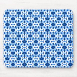 Navy Blue & Light Blue Abstrakt Geometric Mousepad